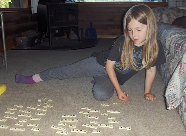 making words with scrabble tiles