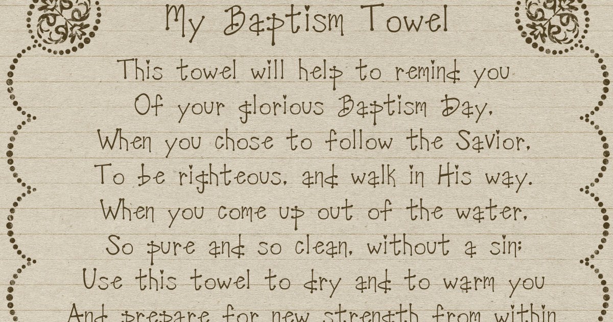Sweet Sugar Blossoms: My Baptism Towel: Free Printable