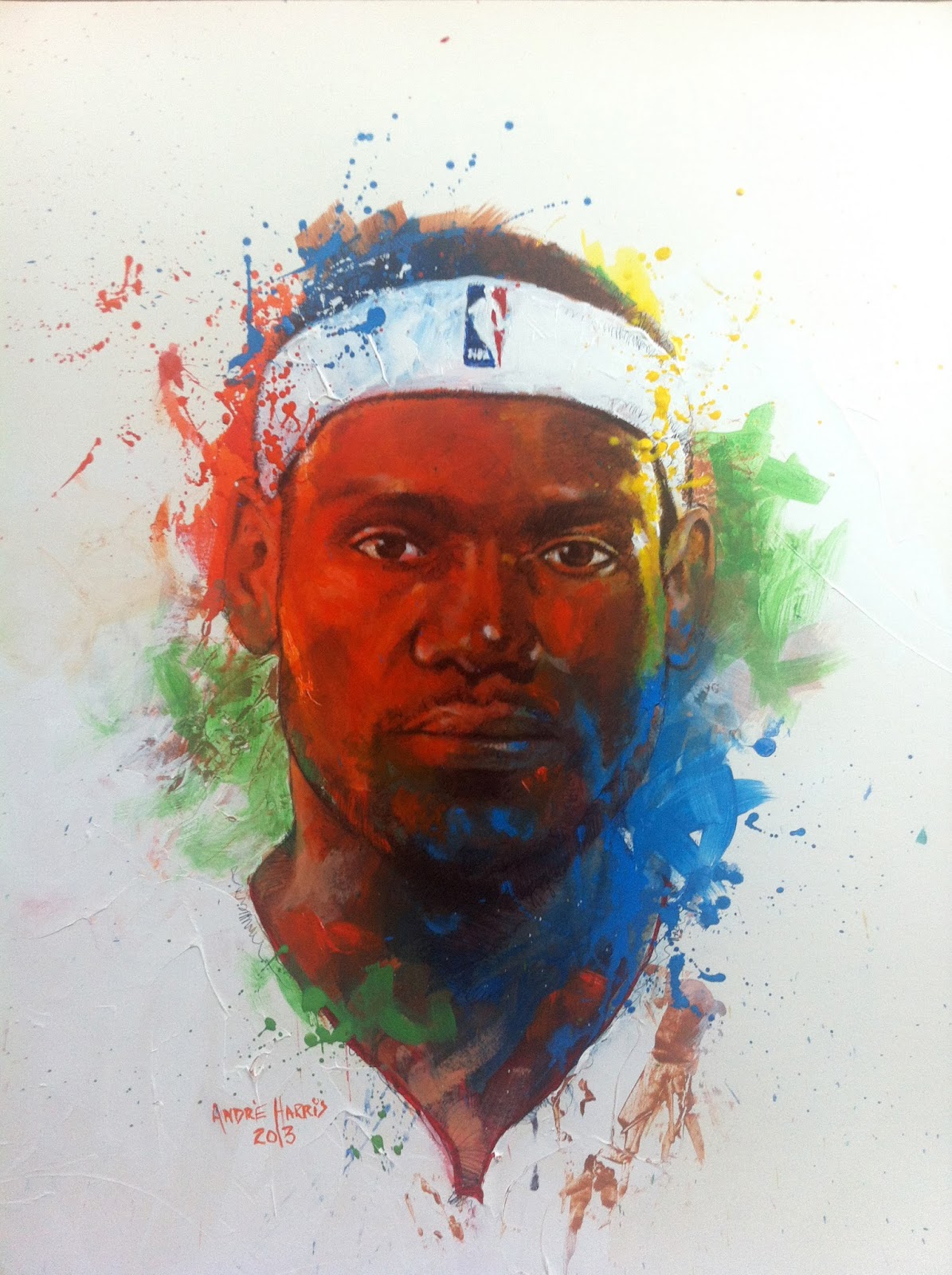 artist, illustrator, designer LEBRON JAMES MIXED MEDIUM ACRYLIC PAINT