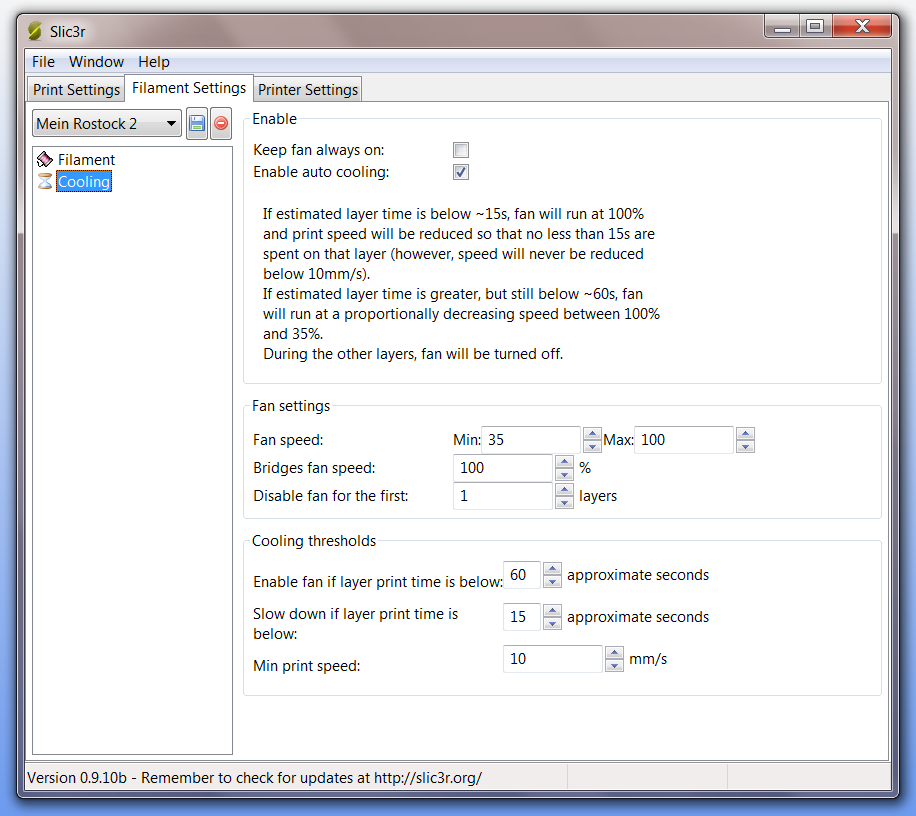 3D Print Technology & Business Repetier Host & Slic3r Settings for