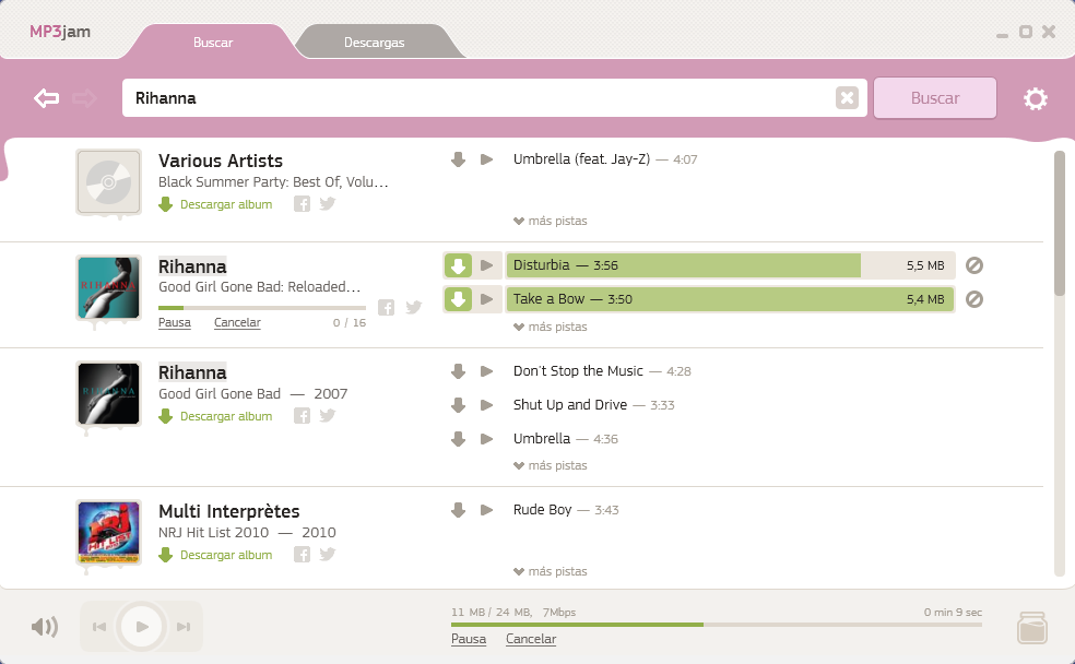 MP3jam 1.1.0.1 [Nueva opción para descargar gratis MP3 o albumes