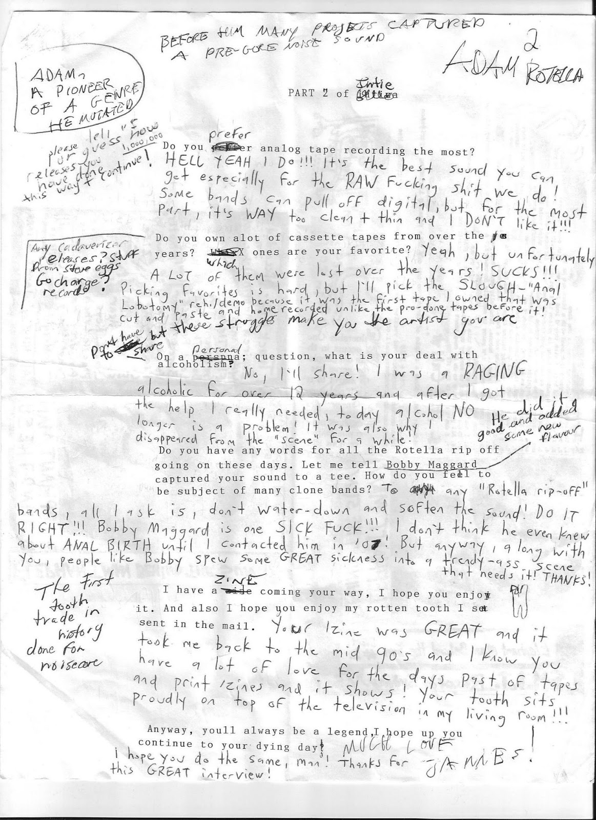 The fast times of Noisecore: Old snail mail interview with my buddy ...