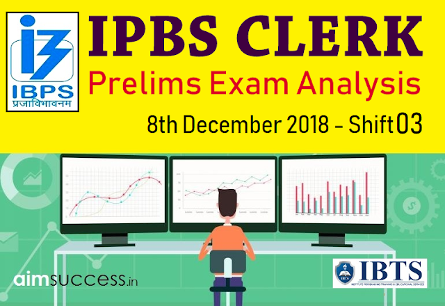 IBPS Clerk Prelims Exam Analysis & Review 2018: 8th Dec Shift 3