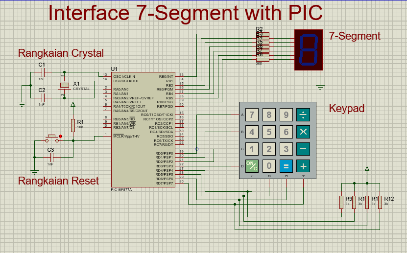 Interface 7 Segment Menggunakan Pic16f877a Ra