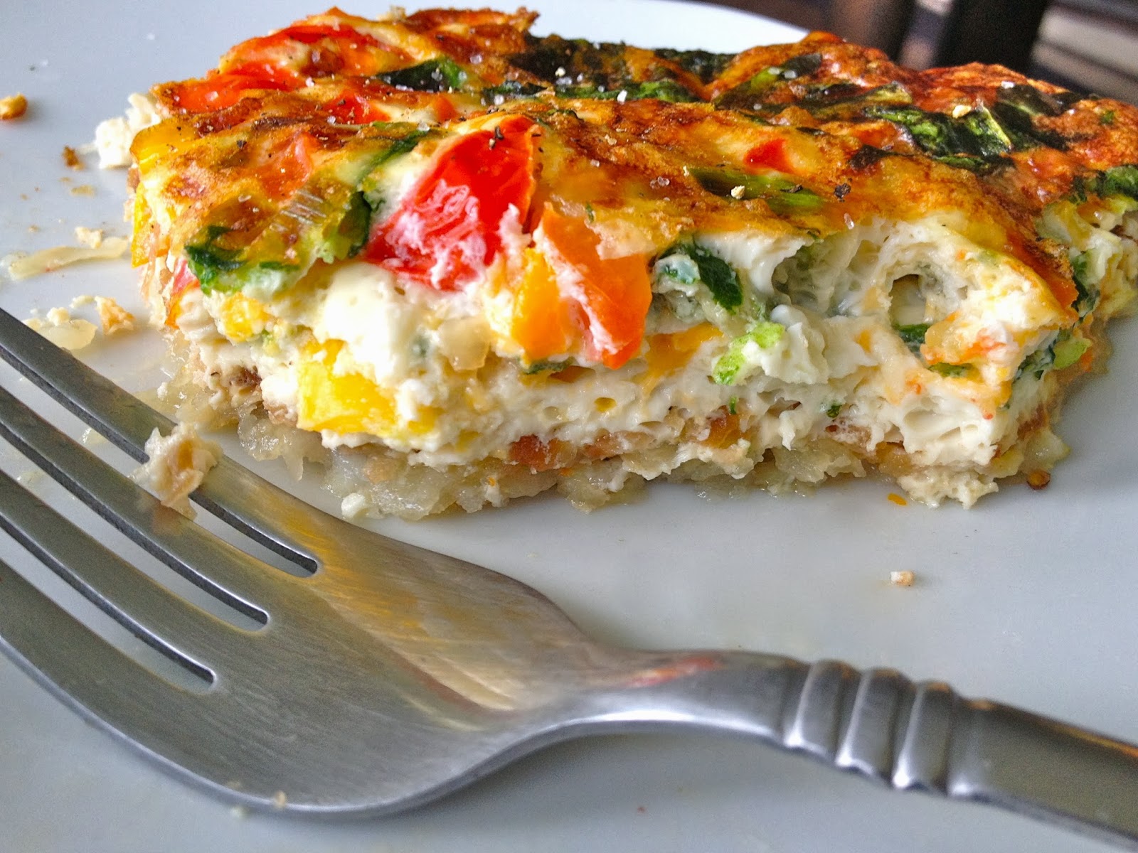 The Lifestyle Notebook Veggie & Egg White Quiche with Hashbrown Crust