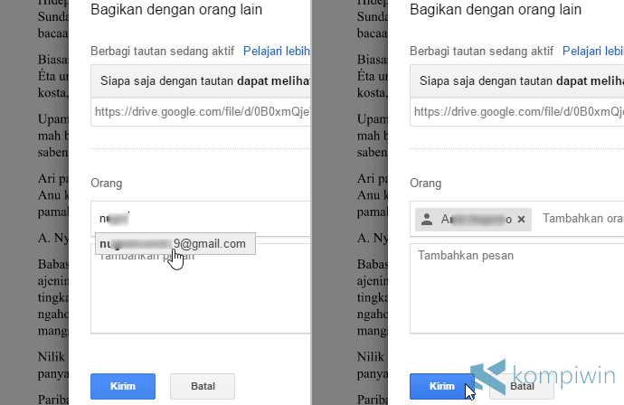 kirim file ke akun google drive orang lain