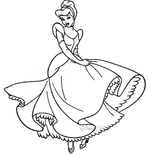 Gambar Mewarnai Baju Pesta Indah Gaun Putri Cantik Jelita Cinderella