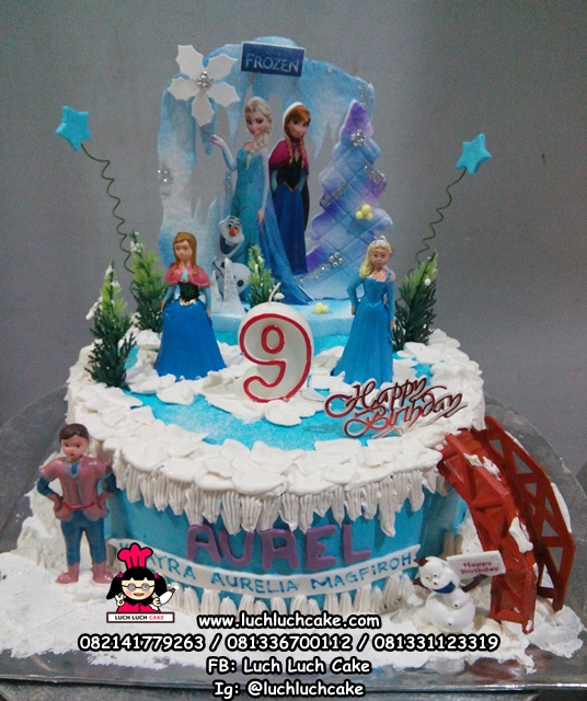Luch Luch Cake Kue Tart Buttercream Ulang Tahun Tema Frozen