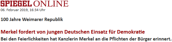 Bei den Feierlichkeiten hat Kanzlerin Merkel an die Pflichten der Bürger erinnert. Bei den Feierlichkeiten hat Kanzlerin Merkel an die Pflichten der Bürger erinnert.