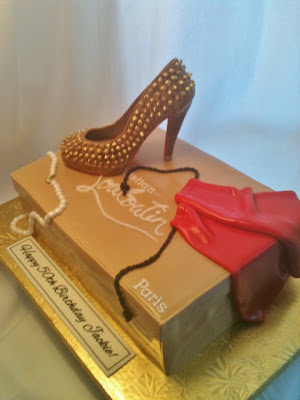 made FRESH daily: Gold Spiked Christian Louboutin Shoe Box Cake!