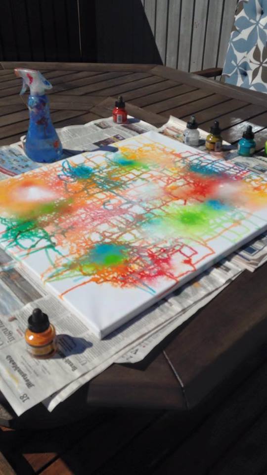 When I think of angels I think of you my art Painting in the sun