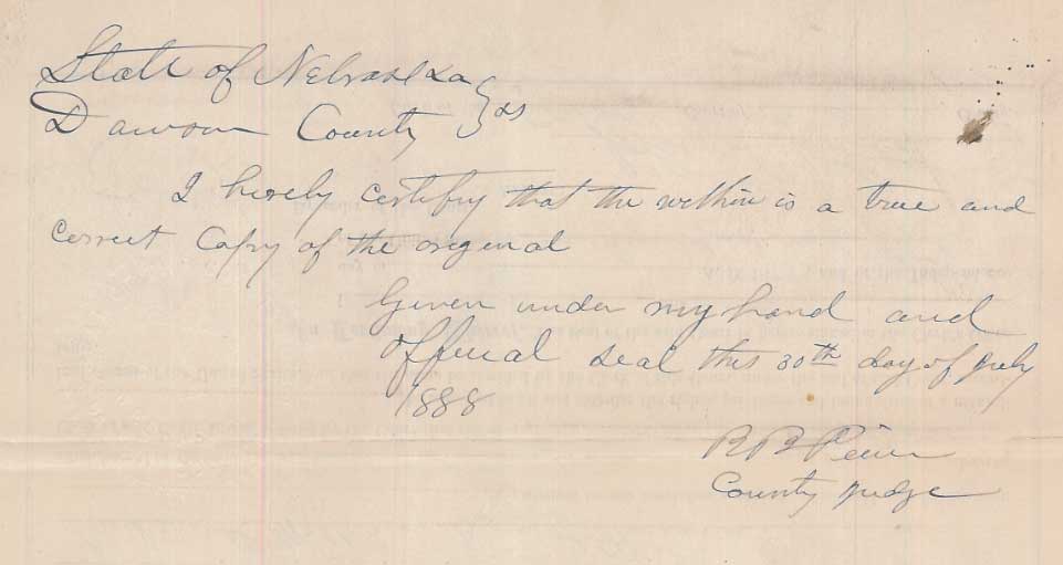 A "Copy" of An Illinois Naturalization Made in a Nebraska