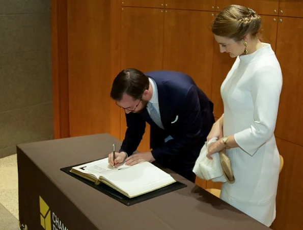 Hereditary Grand Duchess Stephanie and Hereditary Grand Duke Guillaume attended the awards ceremony for the Master Hands. Princess Stephanie wore Prada Dress and Gianvito Rossi Pumps