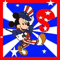 Alfabeto de Mickey Mouse para el 4 de julio S.