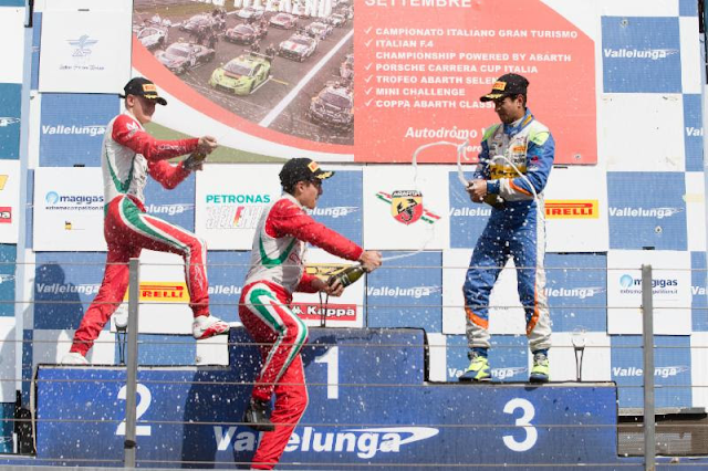 Maini gets Debut Podium Behind Schumacher in Italian F4 Maini gets Debut Podium Behind Schumacher in Italian F4