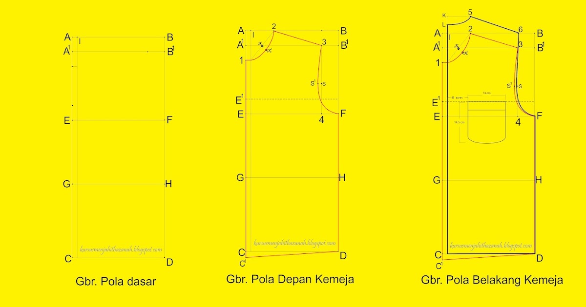 Busana Kemeja Pria Cara Menggambar Pola Dasar Baju Kemeja Pria