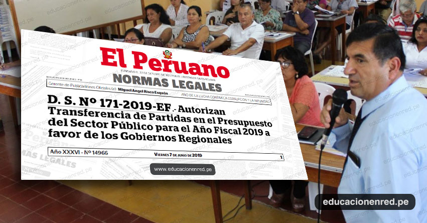 MINEDU asigna S/. 41 millones a regiones a favor de 2,218 docentes del sector público (D. S. N° 171-2019-EF) www.minedu.gob.pe MINEDU asigna S/. 41 millones a regiones a favor de 2,218 docentes del sector público (D. S. N° 171-2019-EF) www.minedu.gob.pe
