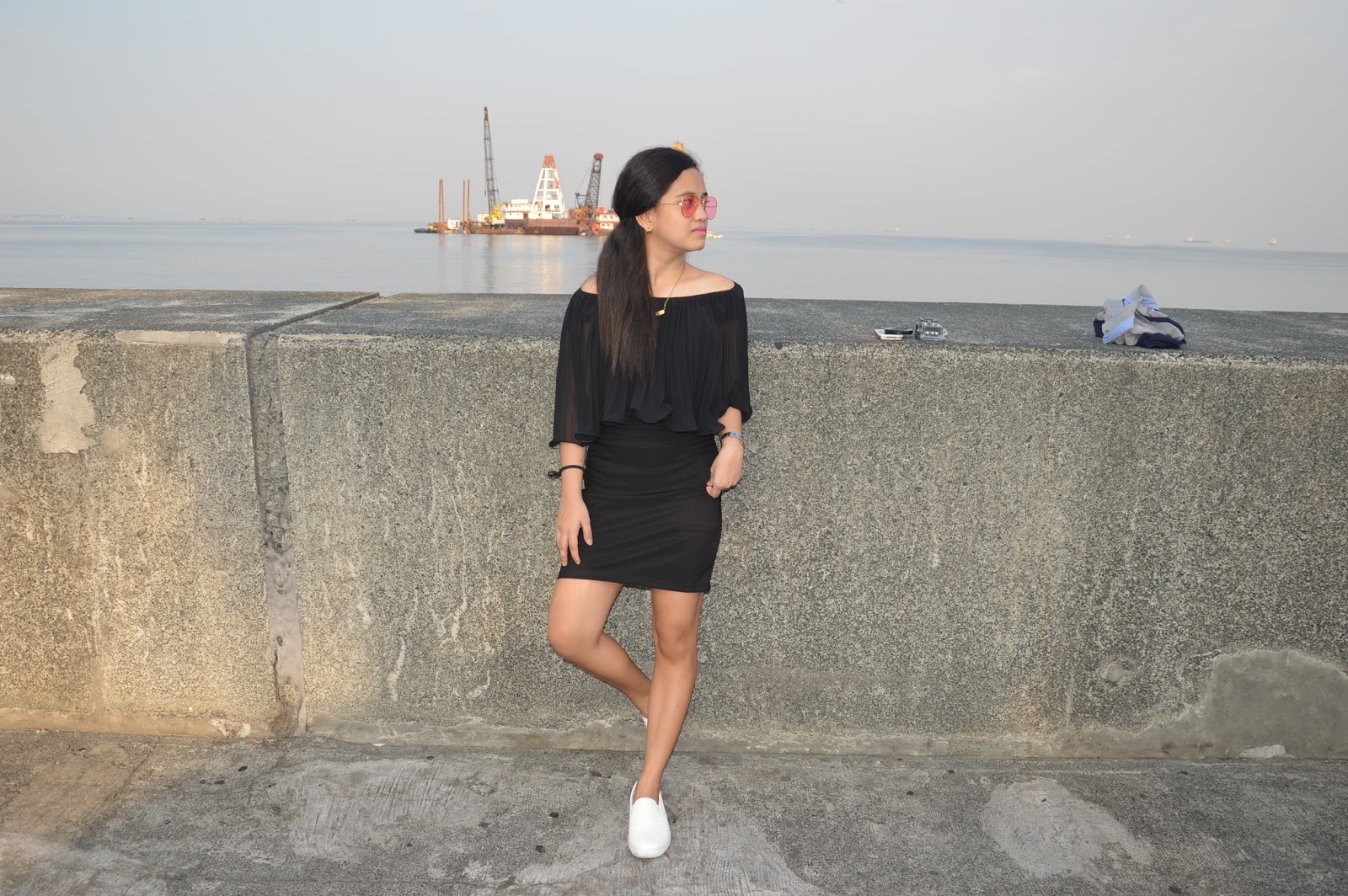 Little Black Dress + White Shoes