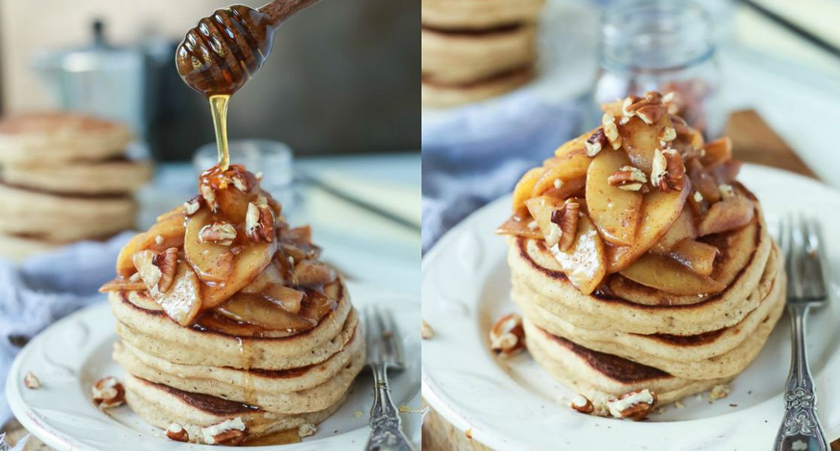 Pancake Day Healthy Recipe Apple Pie, Cinamon, eat clean, raisins