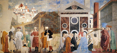 Η εύρεση και η αναγνώριση του Τιμίου Σταυρού, τοιχογραφία, 1452-66, Piero della Francesca, Arezzo. http://leipsanothiki.blogspot.be/