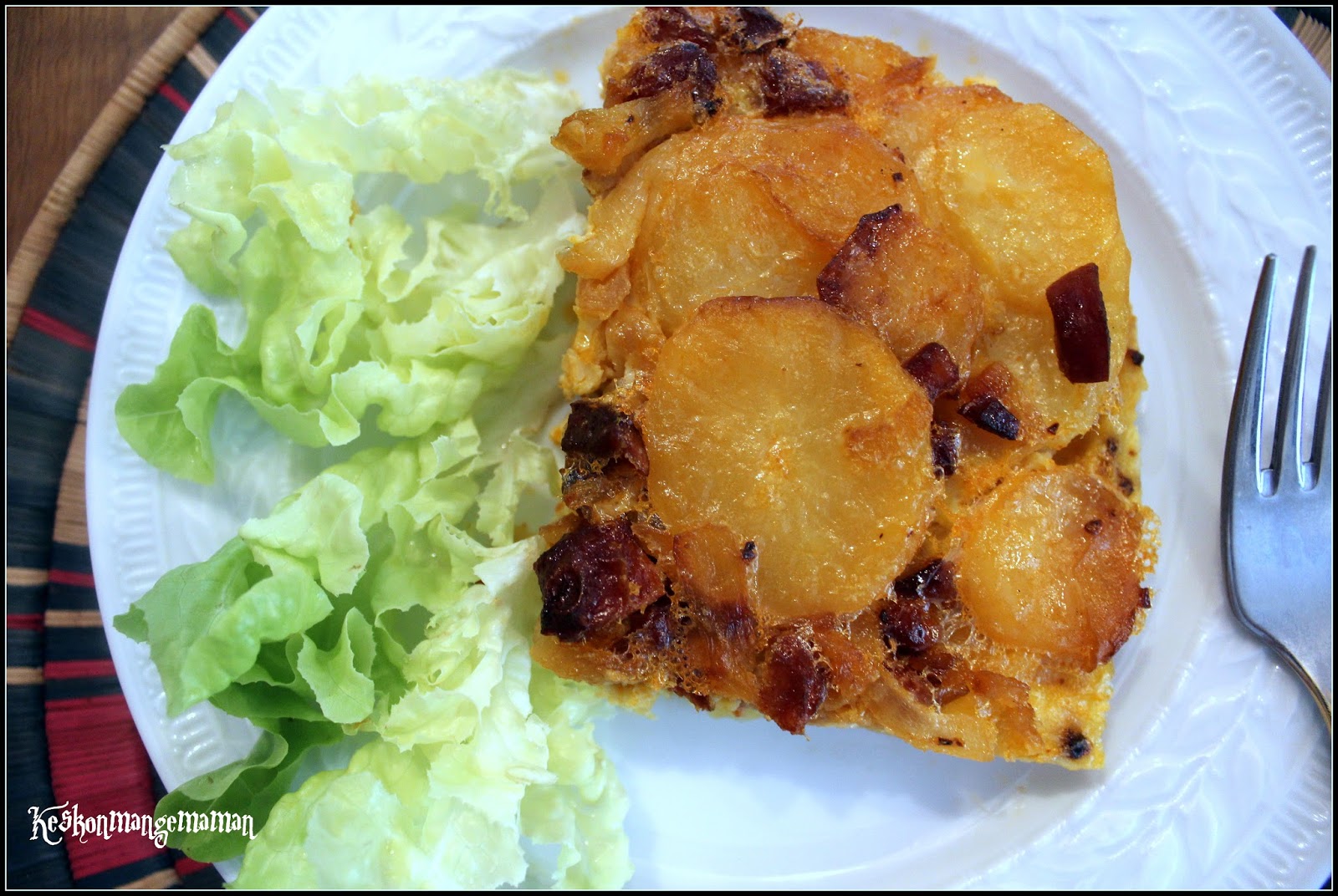 Keskonmangemaman? Tortilla de patata au chorizo (cuisson au four )