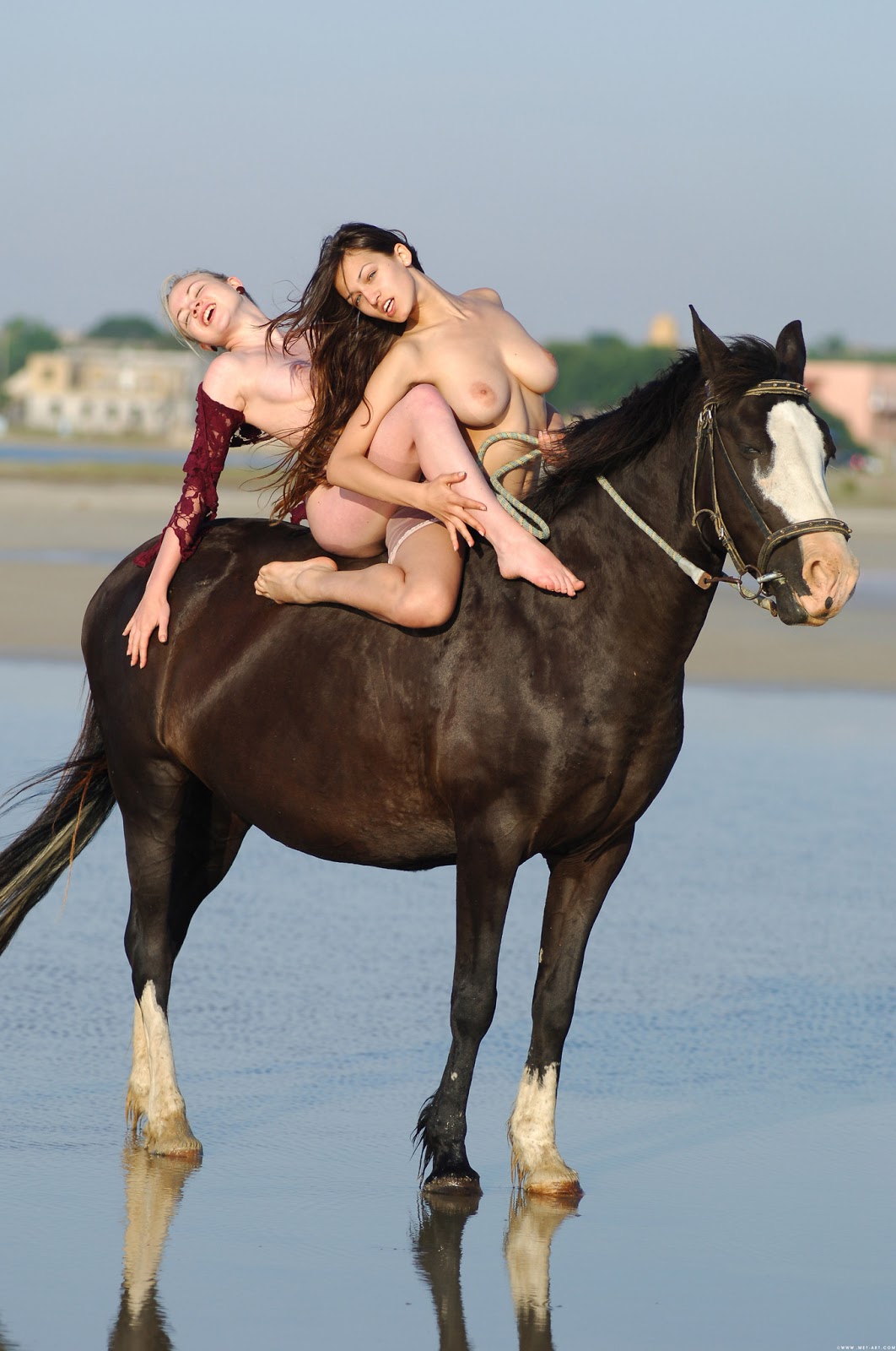 Naked girls riding on something — 8