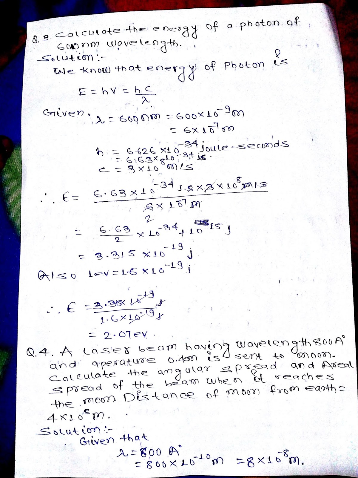 physics assignment first page
