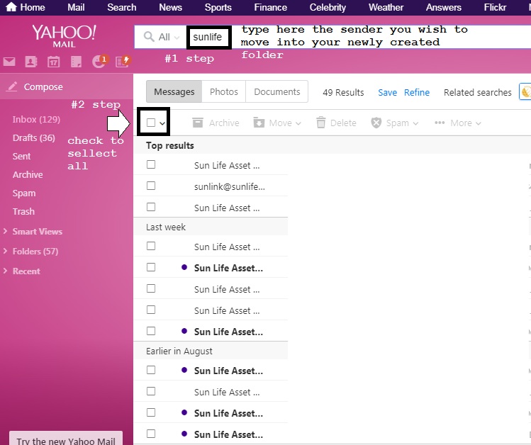 ORGANIZING YOUR YAHOO EMAIL