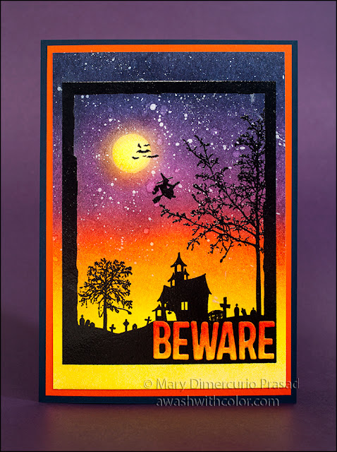 Halloween Distress Ink Blended Background Card