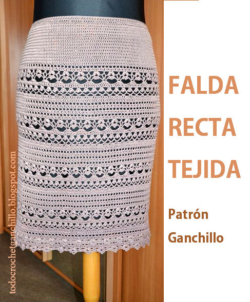 Falda Recta con Ganchillo para Todos los / Patrones y paso a paso