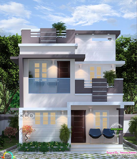 Simple modern double storied home 1220 sq-ft