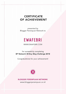 e-certificate blogger perempuan 30 days blog challenge