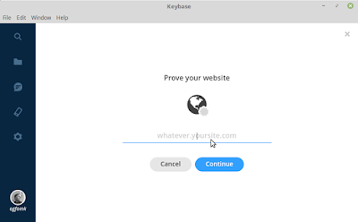 Keybase on Linux -- Prove Your Website. Fill in the blank. Keybase on Linux -- Prove Your Website. Fill in the blank.