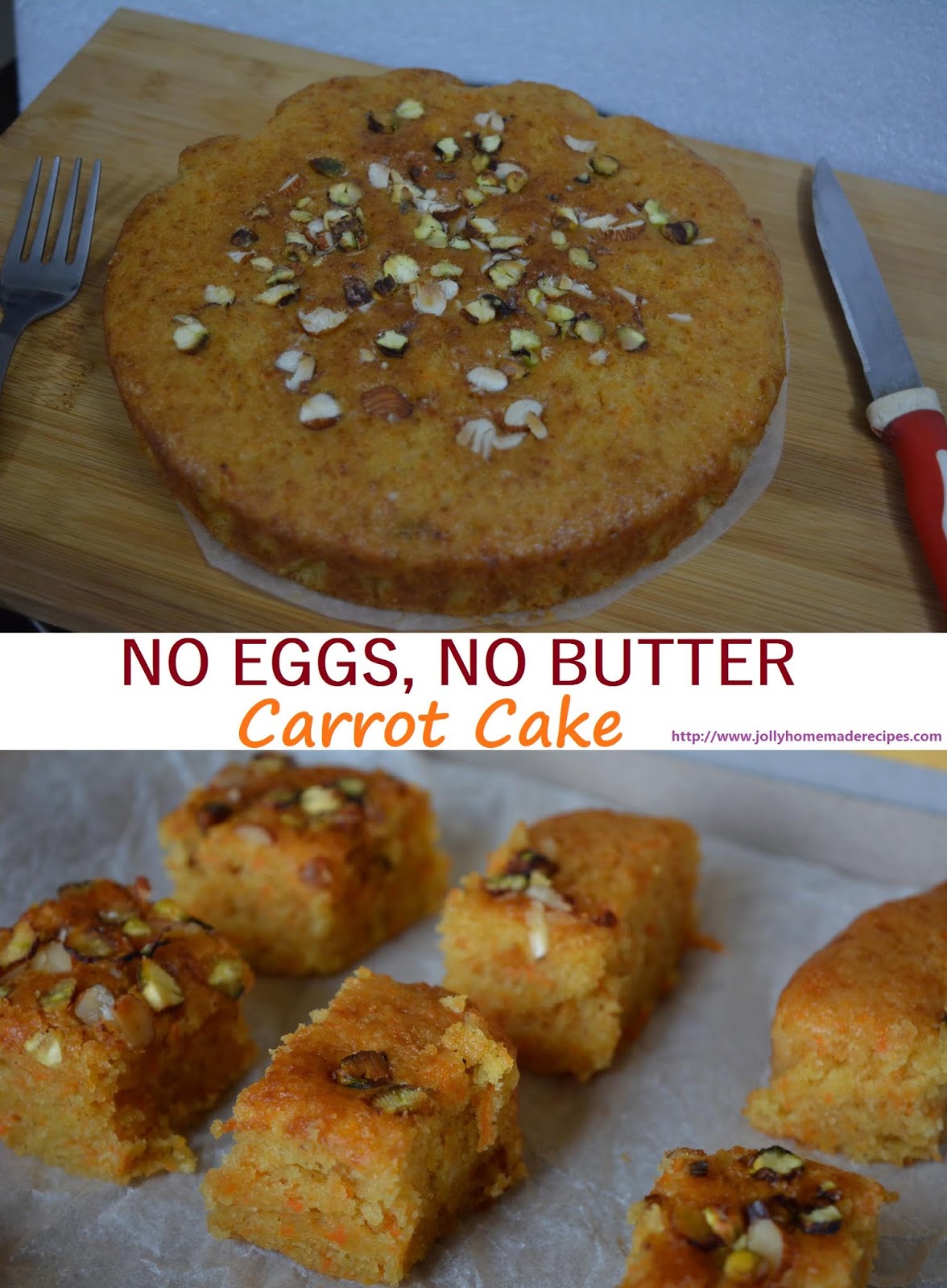 Eggless Carrot Cake Recipe, How to make Carrot Cake with (No Eggs, No