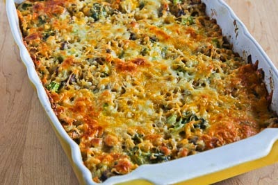 Cheesy Vegetarian Brown Rice Casserole with Broccoli and Mushrooms ...