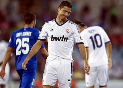 Cristiano Ronaldo upset at the final of the match against Getafe