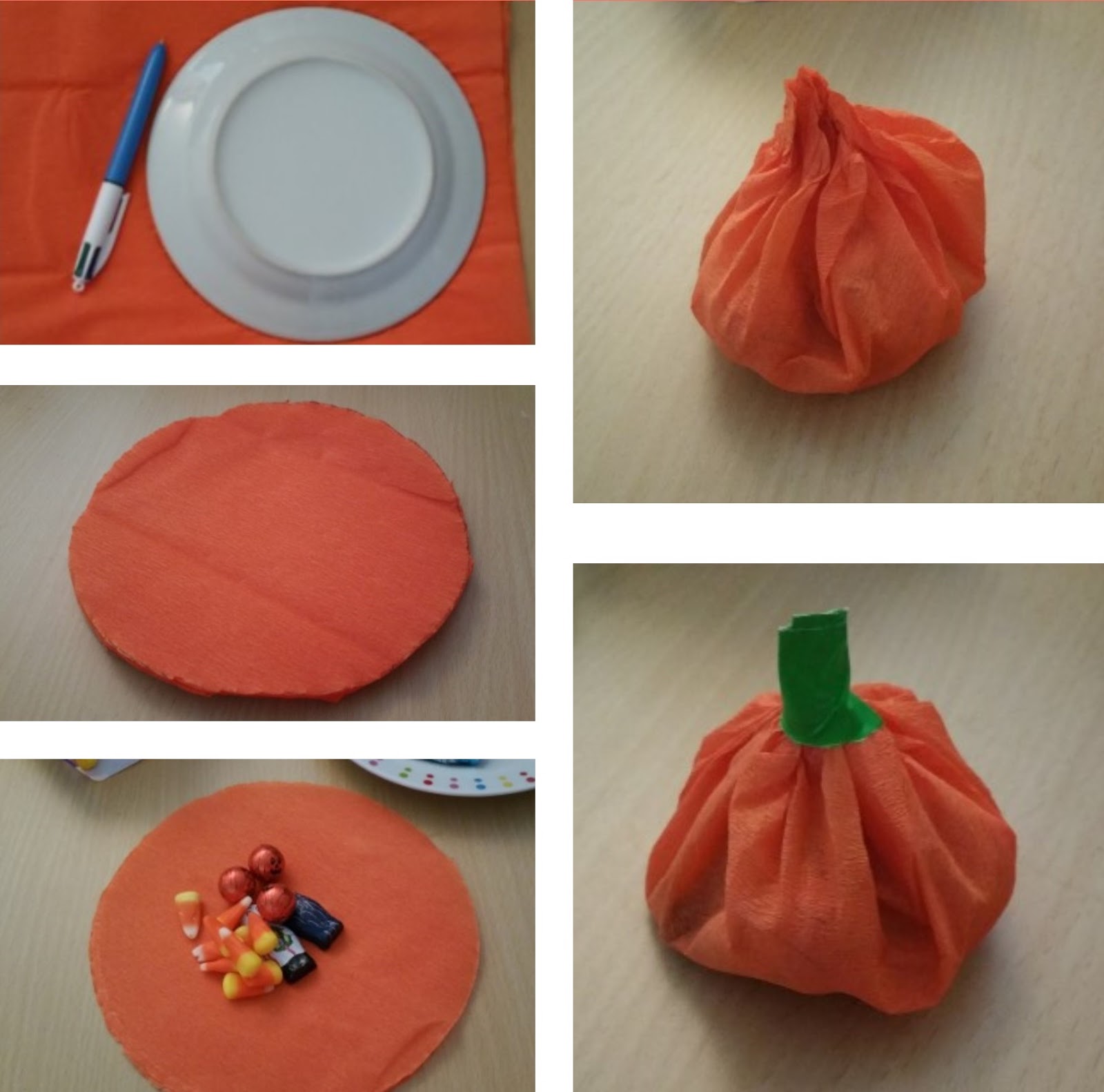 Crepe Paper Pumpkins Just a Crafty Mama