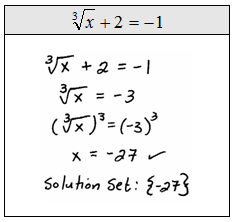 OpenAlgebra.com: Solving Radical Equations