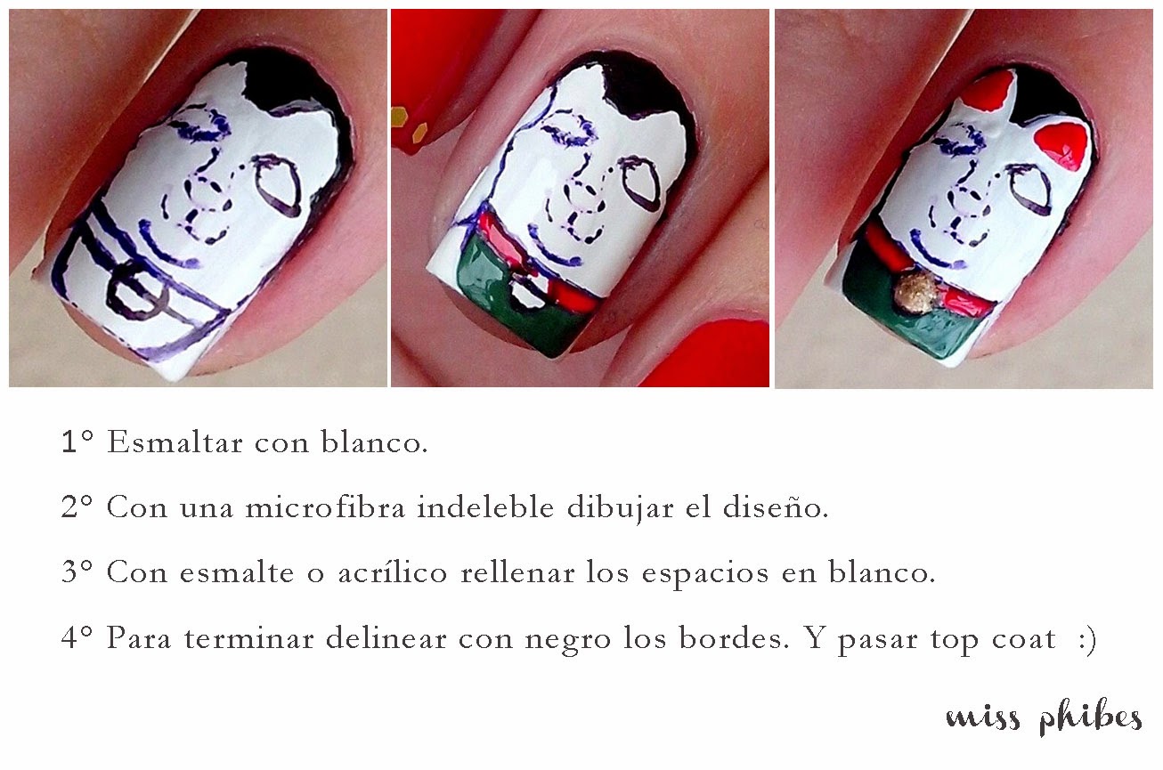 miss phibes. Lucky Cat Nail Art