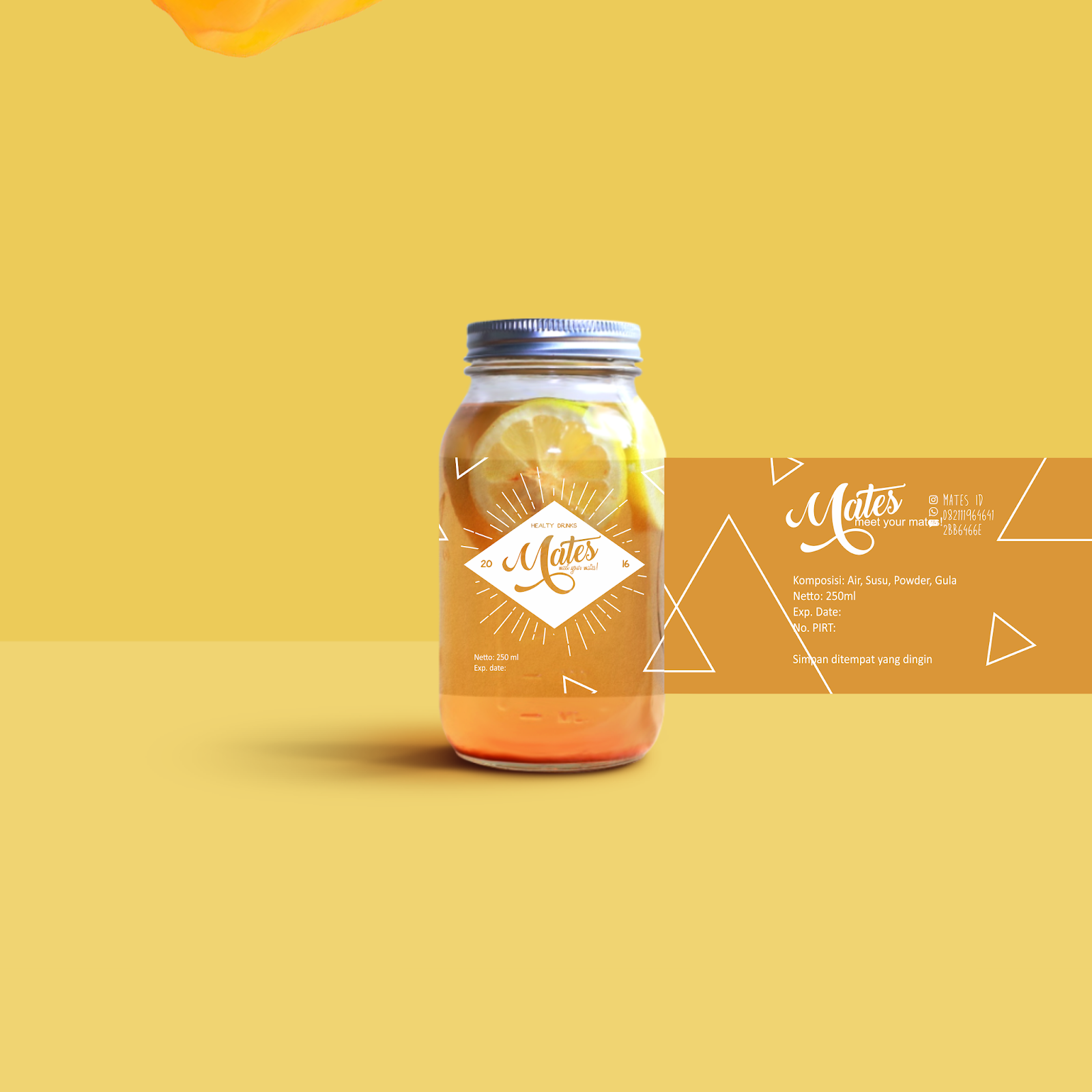 DESAIN LOGO DAN STIKER BOTOL MINUMAN, MATES Kebun Design Branding