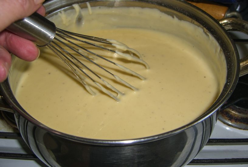 Bechamel Cheese Sauce with egg yolk