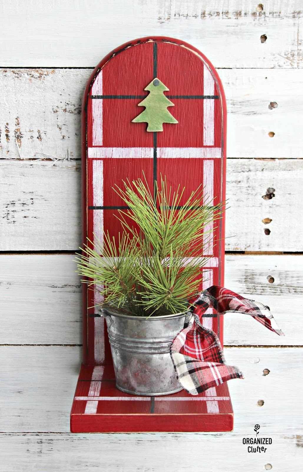 Thrift Shop Paper Towel Holder Repurposed as Rustic Christmas Decor