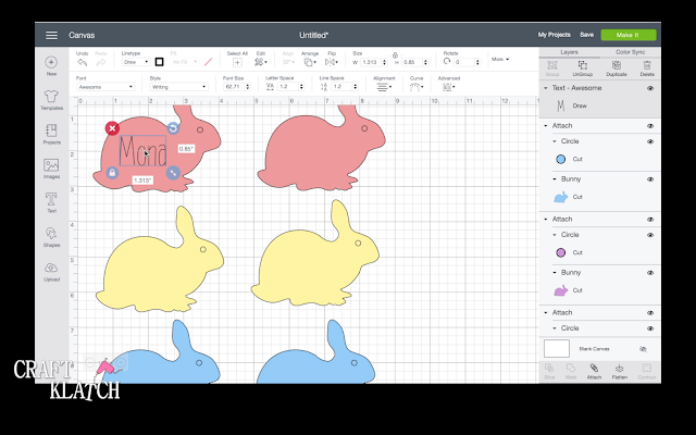 Learn how to use your Cricut cutting machine to make Easter Bunny Place Cards in this craft tutorial! #bunny #Easter #EasterBunny #eastercrafts #crafts #crafting #diy #cricut @Cricut #placecards