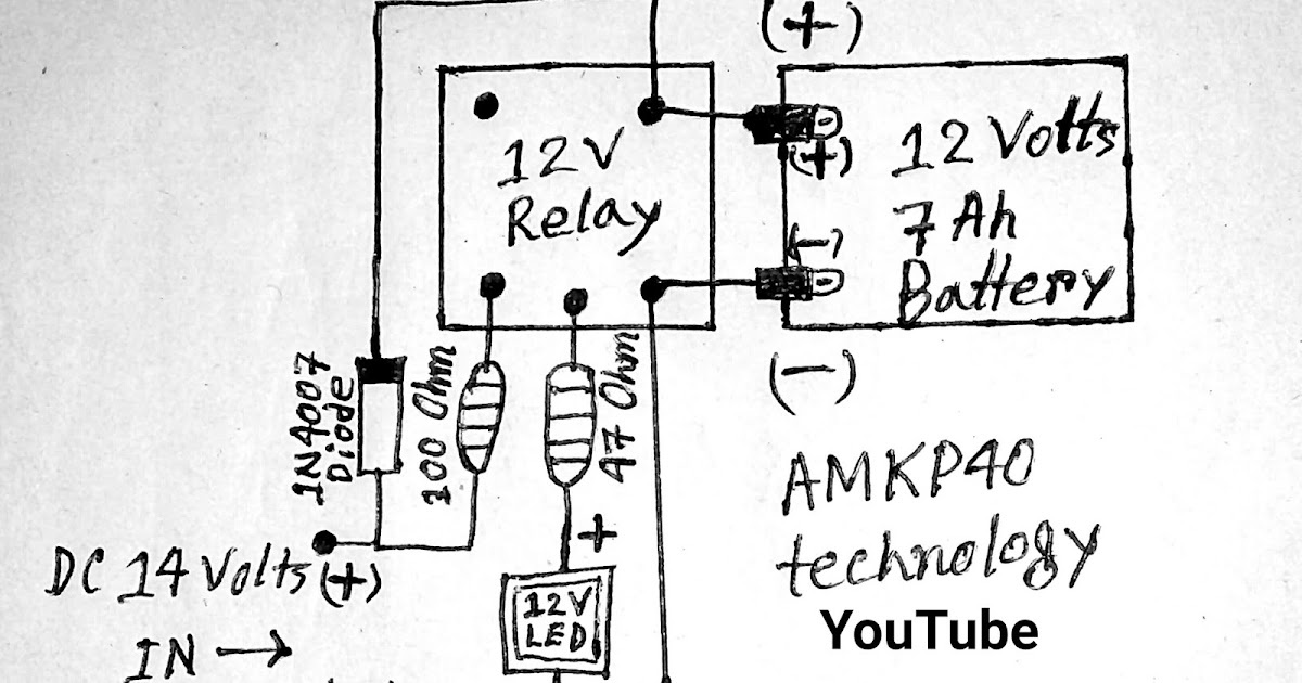 12 Volt Automatic Emergency Light Circuit Diagram.