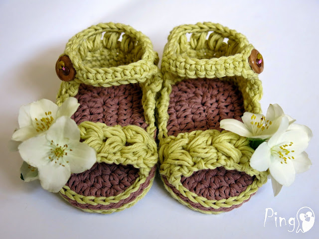 Baby Sandals Vivi - crochet pattern by Pingo - The Pink Penguin