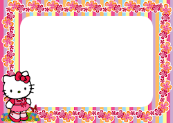 hello kitty frame stripe printable floral frames cartoon character please