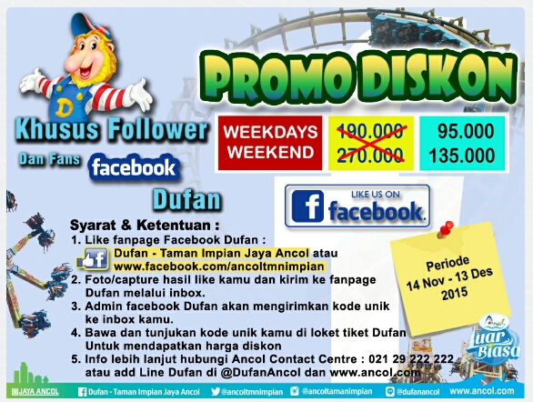 Promo Dufan Desember 2015 Edisi Diskon Khusus Fans Facebook