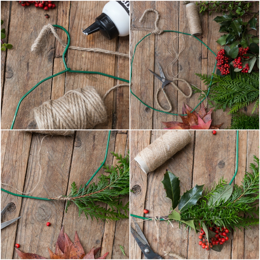 Corona de Navidad con percha