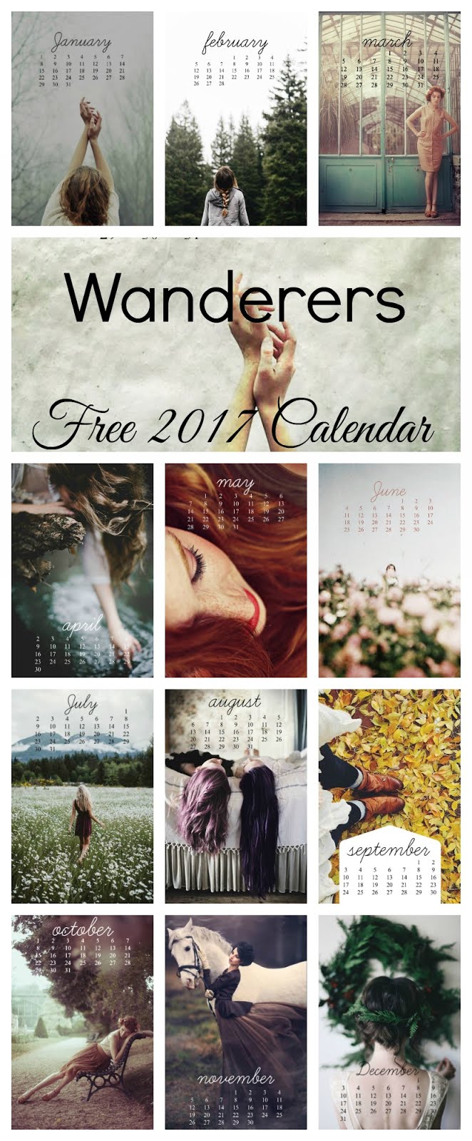 2017 Free Calendar by Pretty Wit