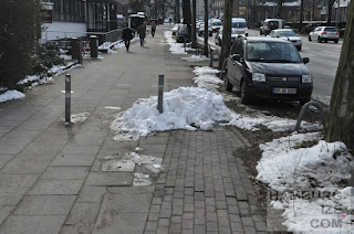 Fake-"Winterdienst" benutzungspflichtiger Radweg Hudtwalckerstraße